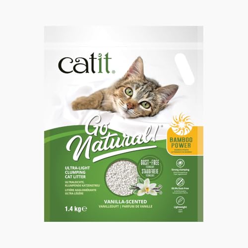 Catit Go Katzenstreu, Ultraleicht, Bambus, natürlich, 1,4 kg von Catit