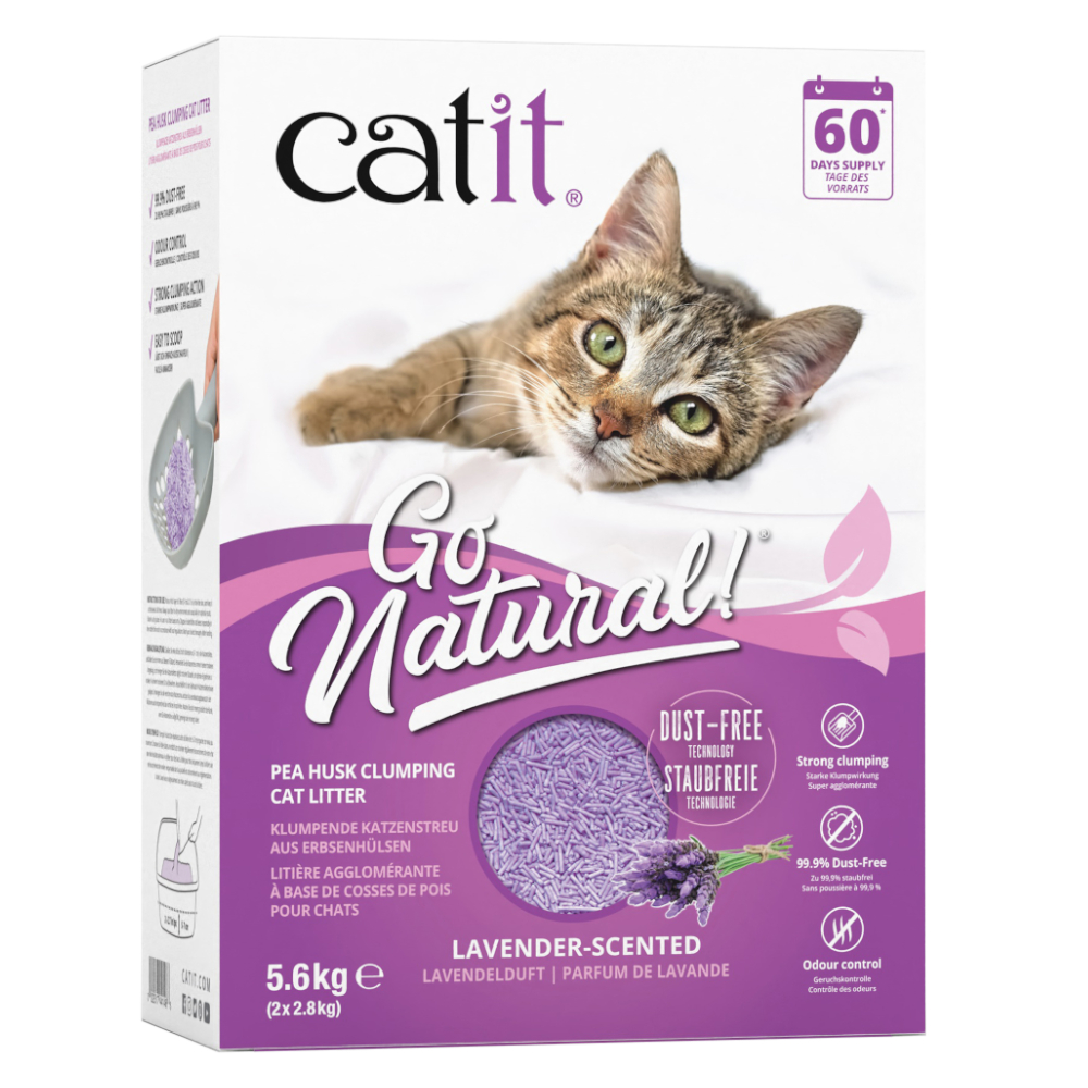 Catit Go Natural Katzenstreu mit Lavendelduft - 5,6 kg (2 x 2,8 kg) von Catit