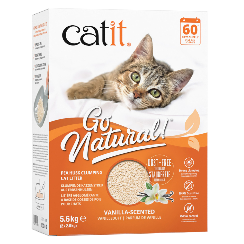 Catit Go Natural Katzenstreu mit Vanilleduft - Sparpaket: 11,2 kg (4 x 2,8 kg) von Catit