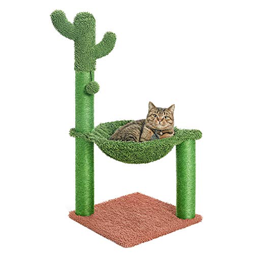 Catreaier Kratzbaum Katzenkratzbaum für Indoor Katzen mit Hängematte Groß Braun von Catreaier