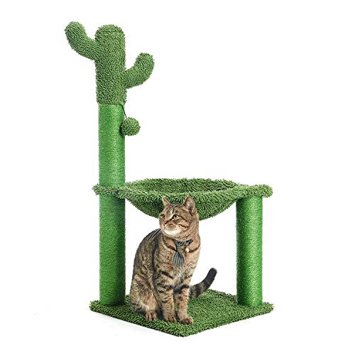 Catreaier Kratzbaum Katzenkratzbaum für Indoor Katzen mit Hängematte Groß Grün von Catreaier