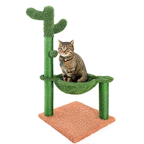 Catreaier Kratzbaum Katzenkratzbaum für Indoor Katzen mit Hängematte Mittelbraun von Catreaier