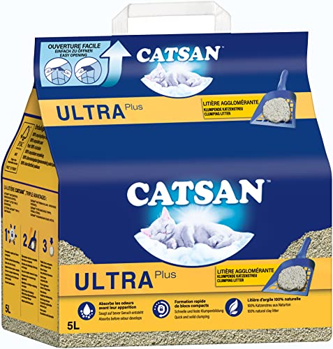 CATSAN Ultra Plus – Katzenstreu aus feinen natürlichen Tonkörnchen – 1 x 5 Liter CATSAN Ultra Plus – Katzenstreu aus feinen natürlichen Tonkörnchen – 1 x 5 Liter von Catsan