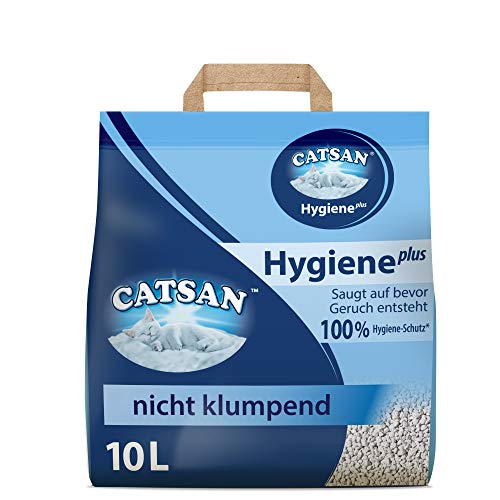 Catsan Hygiene Plus – Katzenstreu aus natürlichen Rohstoffen – Bindet zuverlässig Gerüche und Feuchtigkeit von Catsan