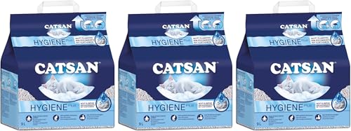 Catsan Hygiene Plus – Weiße Hygienestreu mit Extra-Mineralschutz (27L (3x9L)) von Catsan