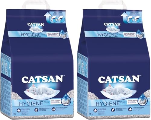 Catsan Hygiene Plus – Weiße Hygienestreu mit Extra-Mineralschutz (36L) von Catsan