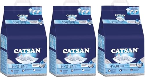 Catsan Hygiene Plus – Weiße Hygienestreu mit Extra-Mineralschutz (54L) von Catsan