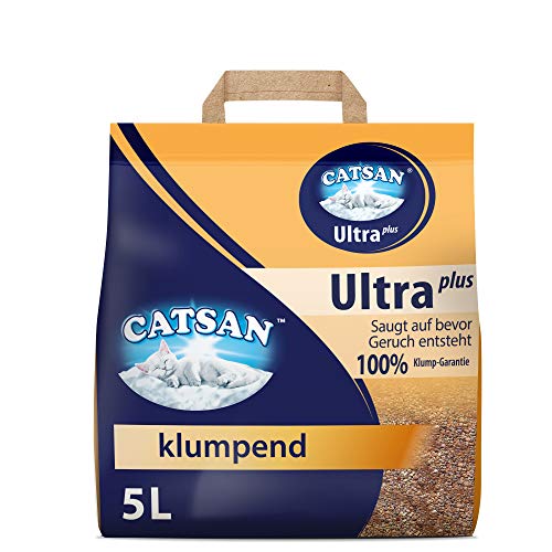 Catsan Katzenstreu Ultra plus, klumpend ohne Zusatz von Duftstoffen, (1 x 5 l) von Catsan