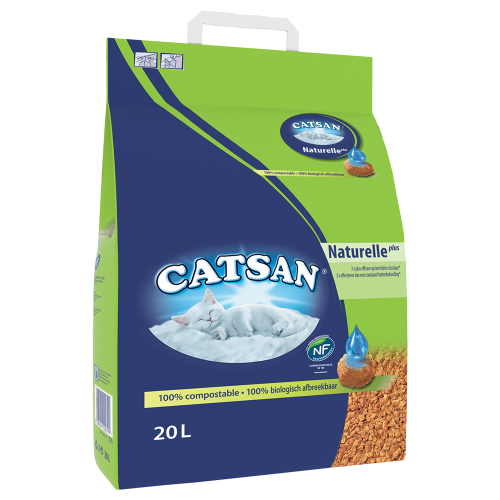 Catsan Naturelle Plus Katzenstreu - Sparpaket: 2 x 20 l von Catsan