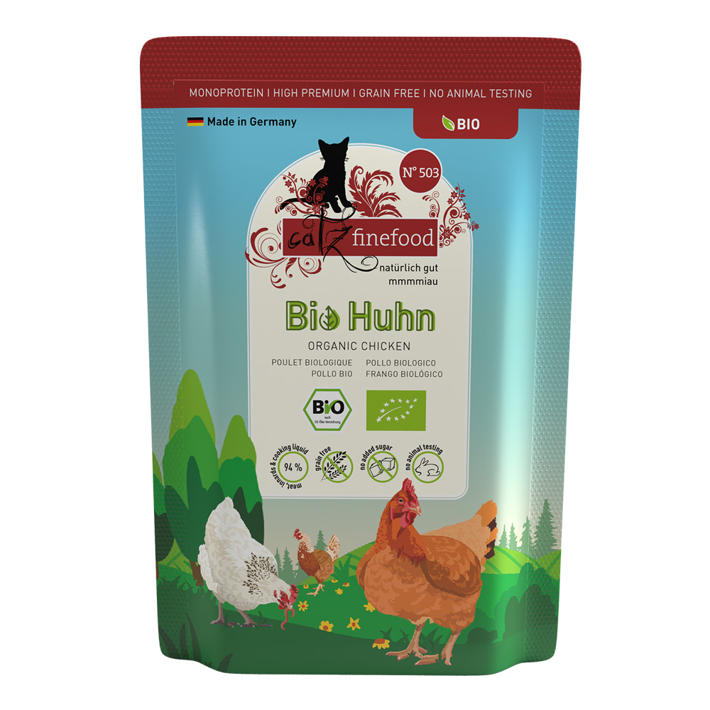 Sparpaket catz finefood Bio 24 x 85 g - No.503 Bio-Huhn von Catz Finefood