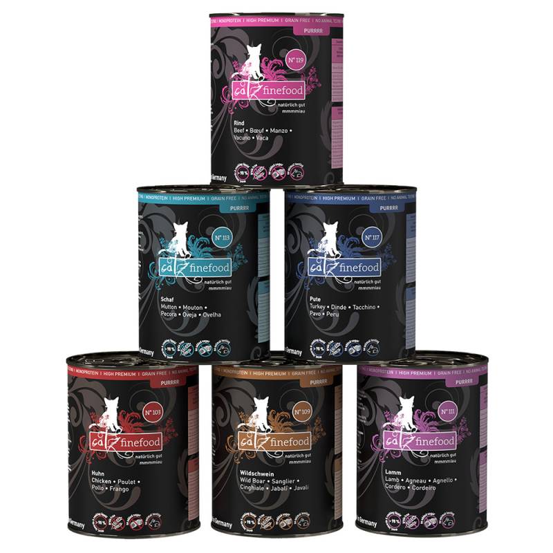 Sparpaket catz finefood Purrrr 12 x 400 g - Mixpaket 1 (6 Sorten) von Catz Finefood