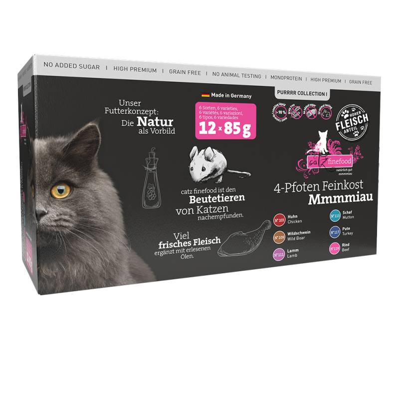 Sparpaket catz finefood Purrrr Pouch 24 x 85 g - Mixpaket Purrrr Collection 1 (6 Sorten) von Catz Finefood