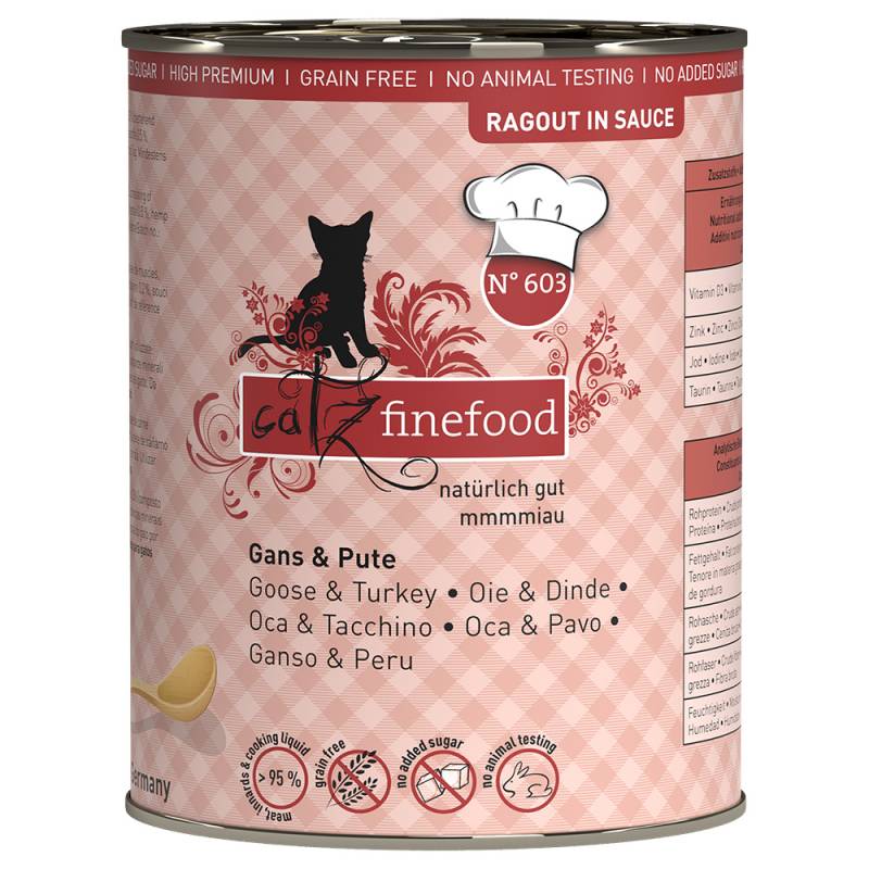 Sparpaket catz finefood Ragout 24 x 380 g - No.603 Gans & Pute von Catz Finefood