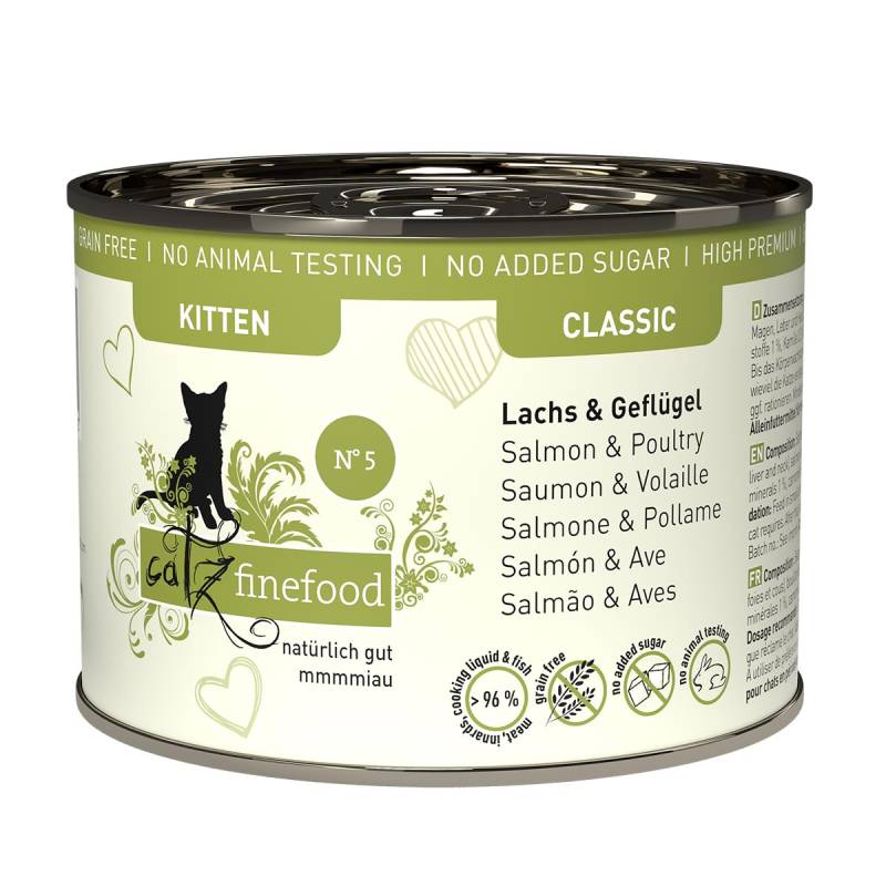 catz finefood Kitten No. 5 Lachs & Geflügel 6x200g von Catz Finefood