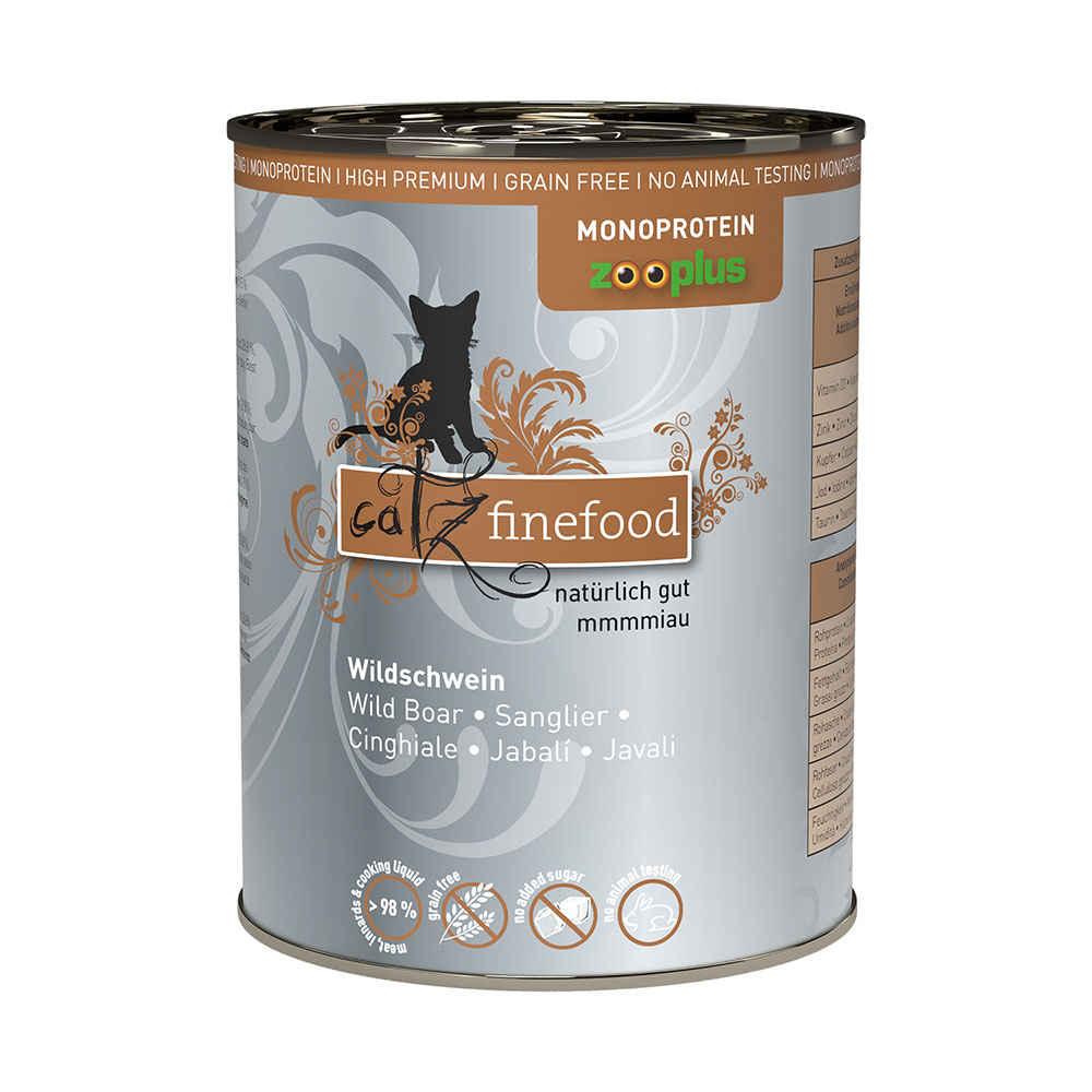 catz finefood Monoprotein zooplus 6 x 400 g - Wildschwein von Catz Finefood