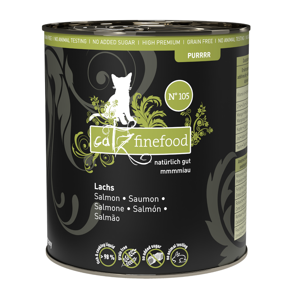 catz finefood Purrrr 6 x 800 g/750 g - No.105 Lachs (6 x 750 g) von Catz Finefood