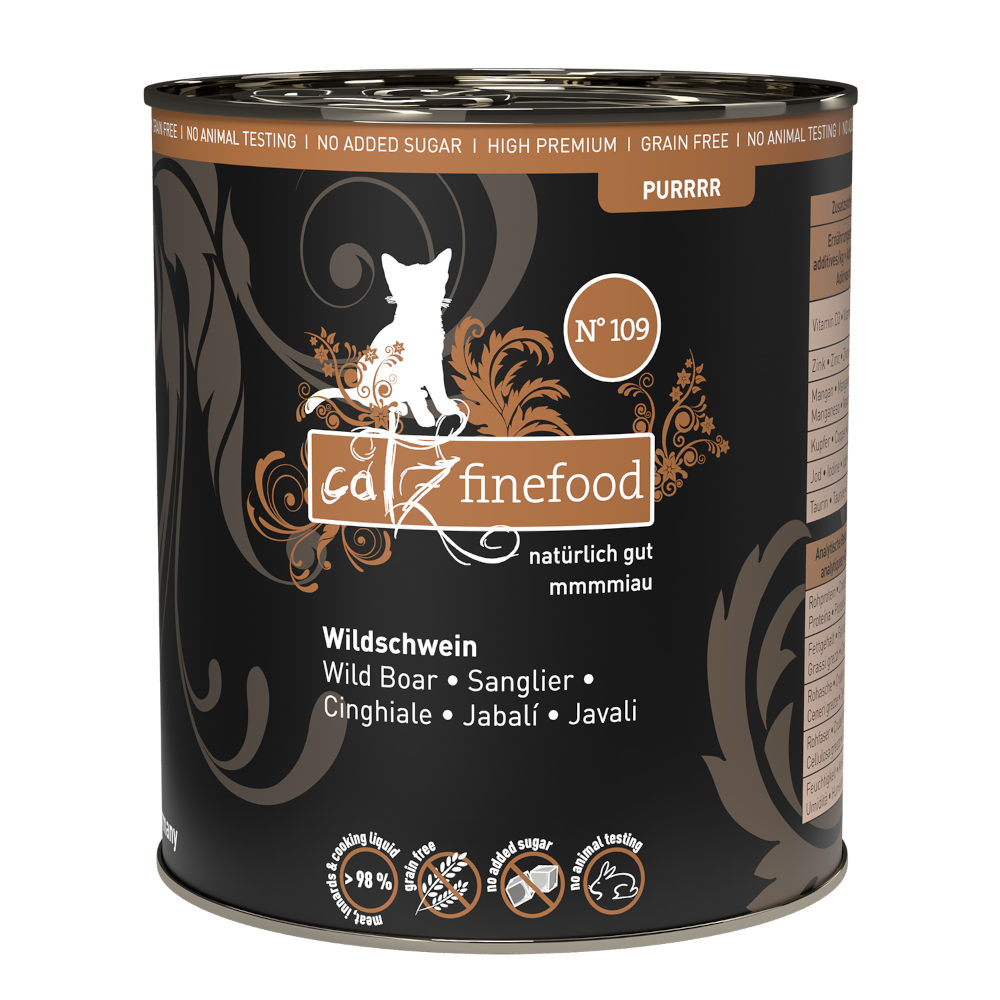 catz finefood Purrrr 6 x 800 g/750 g - No.109 Wildschwein (6 x 800 g) von Catz Finefood