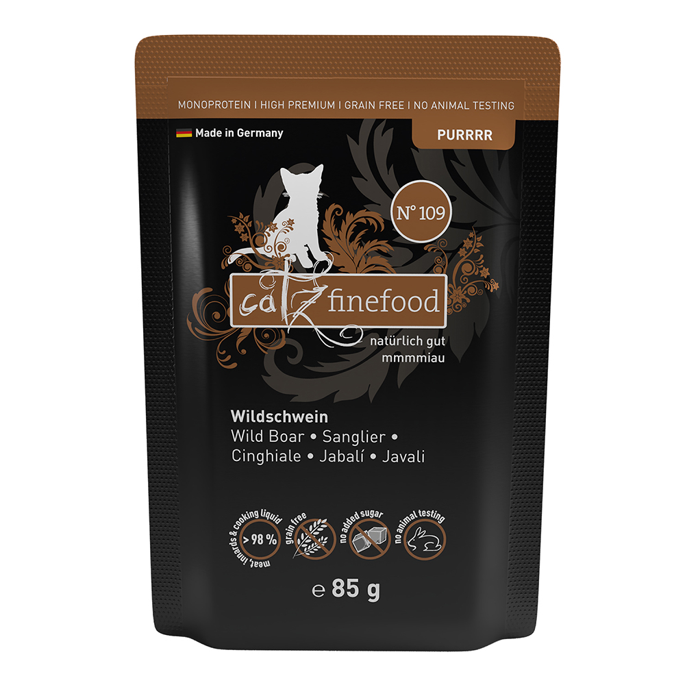 catz finefood Purrrr Pouch 8 x 85 g - No. 109 Wildschwein von Catz Finefood