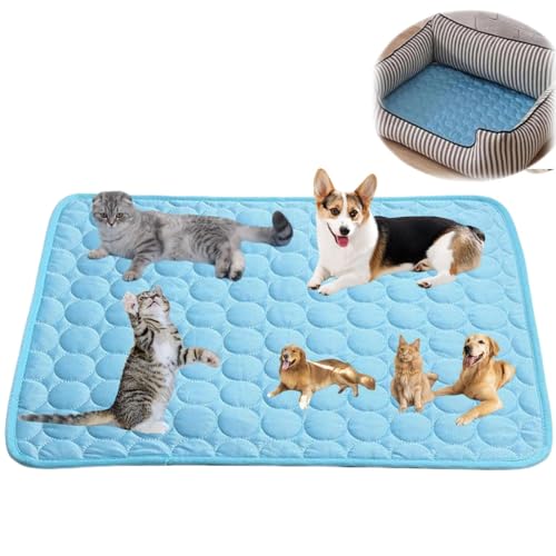 Chillpaw Paw Pad Cooling, Coolpaws Pet Ice Silk Cooling Pad, Dog Cooling Mat, Chillpaw Chill Paw Pet Cooling Pad, Cooling Pad for Dogs Cats (Blue,2XL) von Cautorsy