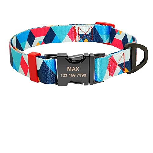 Basic Collars Hundemarke aus Nylon, bedruckt, für Welpen, Katzen, Namensschild, ID-Halsband (Farbe: 112 Blau, Größe: L) von Cavanu