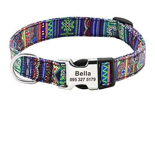 Basic Collars Hundemarke aus Nylon, bedruckt, für Welpen, Katzen, Namensschild, ID-Kragen (Farbe: 030BLUE, Größe: M) von Cavanu