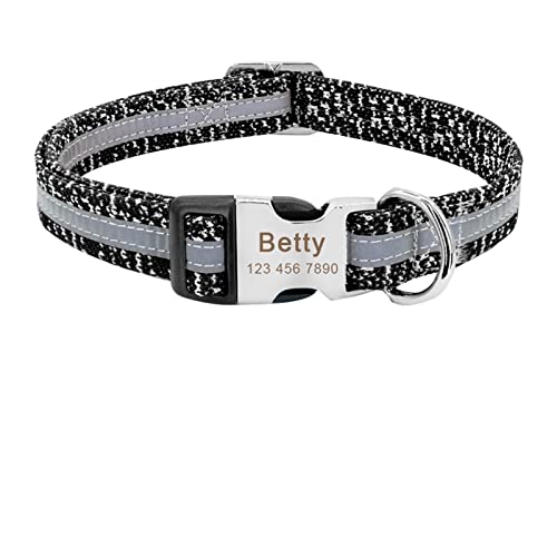 Basic Collars Hundemarke aus Nylon, bedruckt, für Welpen, Katzen, Namensschild, ID-Kragen (Farbe: 095 Grau, Größe: S) von Cavanu