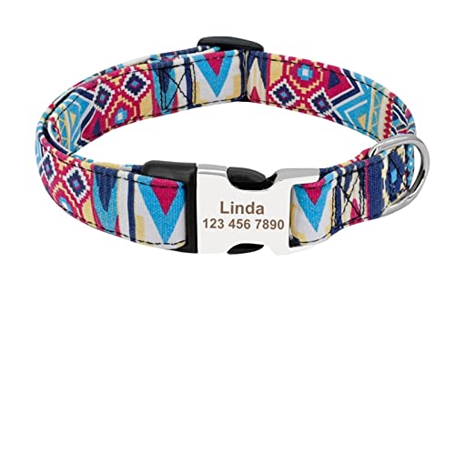 Basic Collars Hundemarke aus Nylon, bedruckt, für Welpen, Katzen, Namensschilder, ID-Halsbänder (Farbe: Lblau, Größe: M) von Cavanu