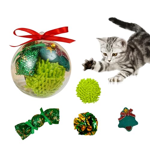 CavspkArt Weihnachten Katzenspielzeug Set 4 Stück Xmas Interaktives katzenspielzeug Haustier interaktive Spielzeug Weihnachten Katzen Spielzeug Variety Pack für Kitty (B) von CavspkArt