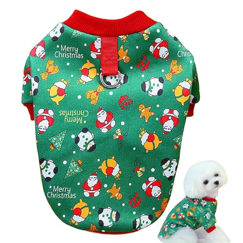 Hund Weihnachten Pullover Warme Weihnachten Kleidung Hund Katze Sweatshirt Grün Weihnachten Kleidung Pet Weihnachten Pullover Sweatshirt Haustierkostüme für kleine Hunde Katze (M) von CavspkArt