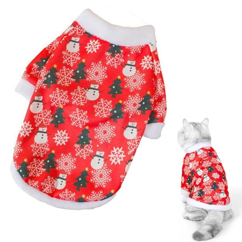 Hunde Weihnachtskostüm, Weihnachten Haustier Kostüme, Weich Hundekostüm Weihnachten, Haustier Kleidung Weihnachten Wintermantel Schneemann, Weihnachtspullover Hunde für Medium Small Hund Katze (L) von CavspkArt