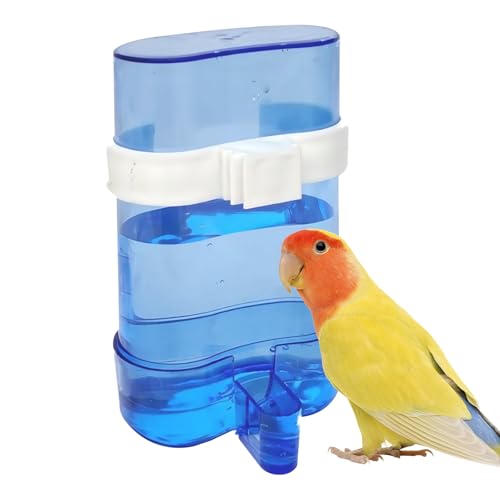 Vogel-Wasserspender, Vogelkäfig-Wasserspender, automatischer Vogelfutterspender, Papageienfutter, Wasserspender für Kleintiere, Papageien, Kanarienvögel, Wellensittiche, Nymphensittiche (blau) von CavspkArt