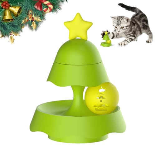 Weihnachten Katze Teaser Ball Spielzeug Spaß interaktives Katzenspielzeug für Innen neue Art Katze Ballspielzeug mit Kreis 1 Niveau Katze Rollenspielzeug mit 1 Bell Ball für entfernen Langeweile von CavspkArt