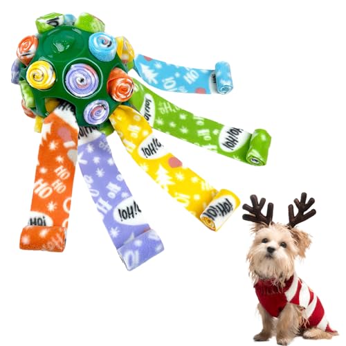 Weihnachten Schnüffelball für Hunde zur Futtersuche Natural Foraging Training Hunde Puzzle Spielzeug Interaktives Futterspielzeug Snuffle Ball Toys Haustier Schnüffelball für alle Hunde (grün) von CavspkArt