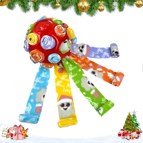 Weihnachten Schnüffelball für Hunde zur Futtersuche Natural Foraging Training Hunde Puzzle Spielzeug Interaktives Futterspielzeug Snuffle Ball Toys Haustier Schnüffelball für alle Hunde (rot) von CavspkArt