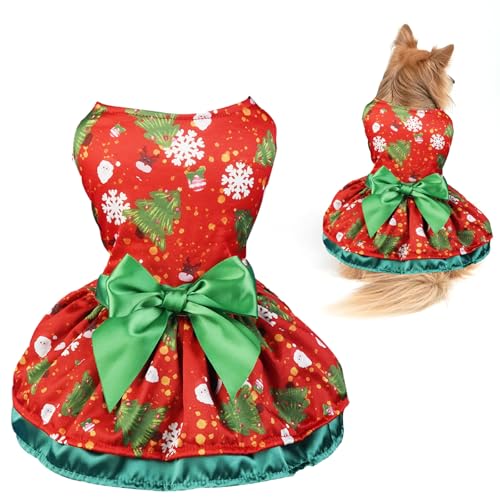 Weihnachten Welpen Kleid Weihnachten Haustier Kleidung Dog Christmas Outfit Xmas pet kostüme Kleider Weihnachten Outfit Haustier Kleidung für kleine mittlere Hunde Katze (L) von CavspkArt