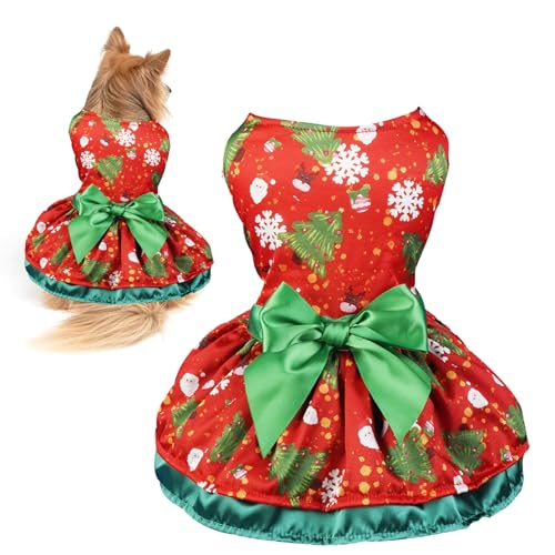 Weihnachten Welpen Kleid Weihnachten Haustier Kleidung Dog Christmas Outfit Xmas pet kostüme Kleider Weihnachten Outfit Haustier Kleidung für kleine mittlere Hunde Katze (M) von CavspkArt