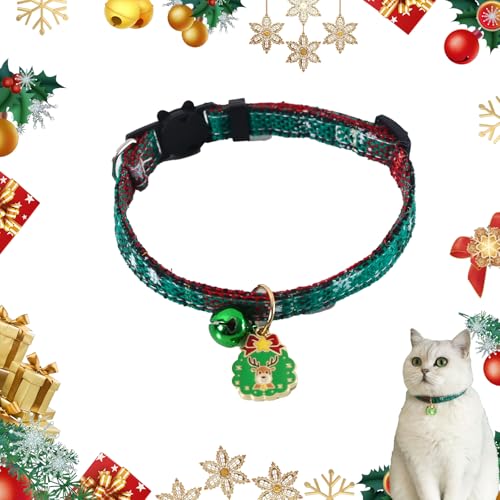 Weihnachts Katzenhalsband Verstellbar Haustierhalsbänder mit Glocke Weihnachten Katzenhalsband Xmas Dekoration Katzenhalsbänder für kleine mittlere Hunde Katzen Weihnachtsdekoration von CavspkArt