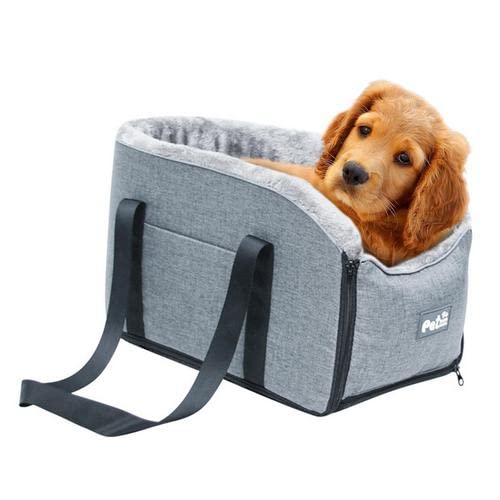 Mittelkonsole Hund Autositze für kleine Haustiere Reisetaschen für Hunde Katzen Tragbarer Hund Autositz Stabil Sichere Armlehne Hund Auto Sitzerhöhung von Cawevon