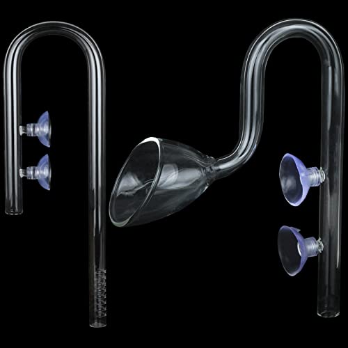 Caylingdee Lily Pipe Glaseinlass-Abfluss-Set Aquatic U-Form Zulaufrohr-Set für Aquarien gepflanzte Tankfilter 17 mm für 16/22 mm (5/8 Zoll ID) Rohre von Caylingdee