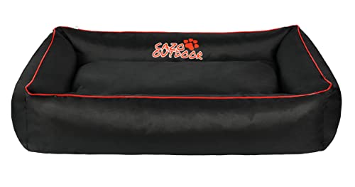 Cazo Maxy Hundebett, wasser- und abriebfest, Memory-Schaum, gefüllt, 120 x 95 x 26 cm, Tiefschwarz von Cazo