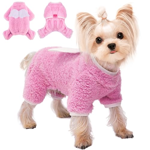 Hundepullover für kleine Hunde, Mädchen, Jungen, kleine Hunde, Chihuahua-Kleidung, Pyjama, Einteiler, Haustierkleidung, Hundekleidung für Chihuahua, Yorkie (Größe S, Rosa) von Ccurrili