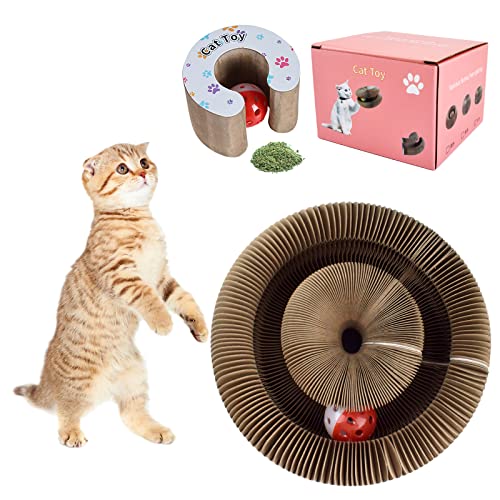 Cdipesp Magic Organ Katzenkratzbrett Katzenbutler Schnüffelpfote Akkordeon für Katzen Catcordion Katze Kratzspielzeug Katze Karton Slinky von Cdipesp