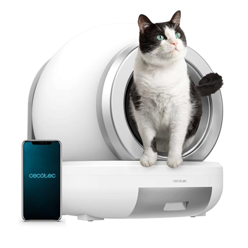 Cecotec Automatische Kompakte Katzentoilette mit Selbstreinigung Pumba 7000 CleanKitty Compact Connected. Kapazität 65L, Dreifaches Desodorierungssystem, Steuerung per WiFi, Leise, Infrarotsensor von Cecotec