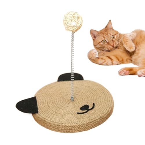 Celuicion Katzenkratzer, Natural Sisal Cat Scratch Pad | Sisal Stick Interactive Cat Head Form Ball | Protektor für Hausmöbel, Spielzeug für mentale körperliche Bewegung, eingebaute Glocke für von Celuicion