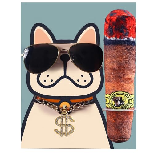 Hip-Hop-Hundekostüm, Hip-Hop-Kostüm für Katzen | Dollar Halskette Brille Hund - Katzen-Hunde-Halskette und Sonnenbrille, Haustier-Cosplay-Kostüme für Welpen, kleine und mittelgroße Hunde und Katzen von Celuicion