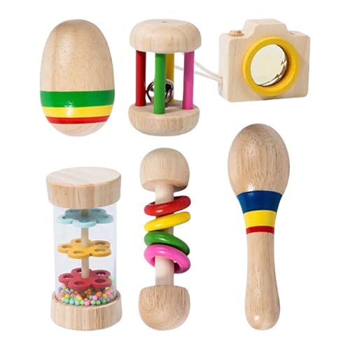 Kaninchenspielzeug für Innen, Kaninchenspielzeug für | Buntes 6 -fach -Holz -Kaninchen -Anreicherungsspielzeug | Nettes Haustier spielen Zähne Mahlen, Hamster Teether, bissresistente Tier behandelt Ac von Celuicion