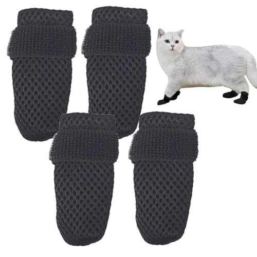 Katzenfäustlinge gegen Kratzer, Katzenstiefel | Katzenfußabdeckungen für Katzen - Katzenfußabdeckungen für Katzen, Katzenkrallenschutz, Katzenkrallenabdeckungen 4x zum Baden von Haustieren und zum Sch von Celuicion