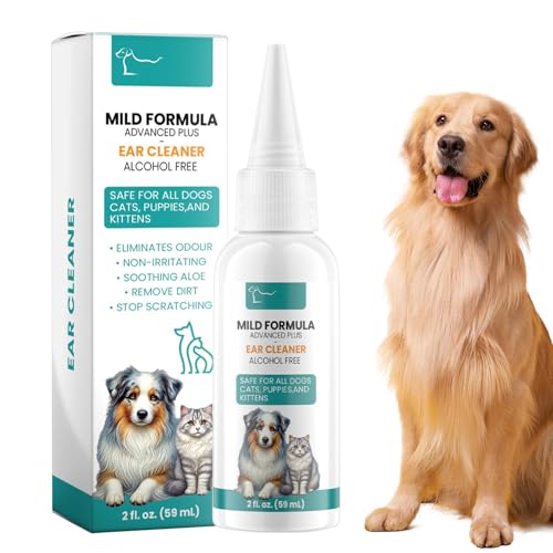 Ohrenreiniger für Hunde, Ohrenreiniger für Haustiere | 59 ml tragbarer Ohrenreiniger für Hunde und Katzen | Safe Gentle Pet Supplies Flüssige Ohrreinigungslösung für Hunde, Katzen, Kaninchen, Rennmäus von Celuicion