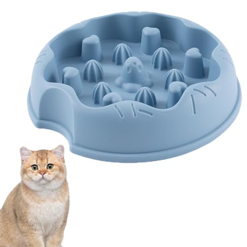 Slow Feeder Katzennapf | Anti-Choking Slow Feeder Napf für Katzen und Hunde | Anti-Rutsch-Futternapf, Katzen-Puzzle-Futternapf, Futternapf für gesunde Ernährung, für kleine, mittlere und große Haustie von Celuicion