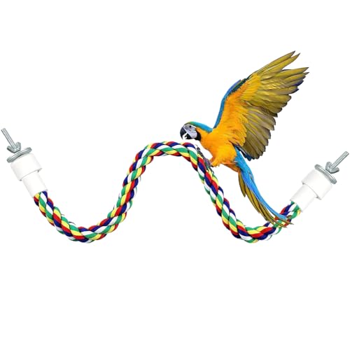 Vogel Seil Spirale Parrot Climbing Rope Sitzstange für Papagei/Wellensittich/Nymphensittiche/Sittiche von Celuicion